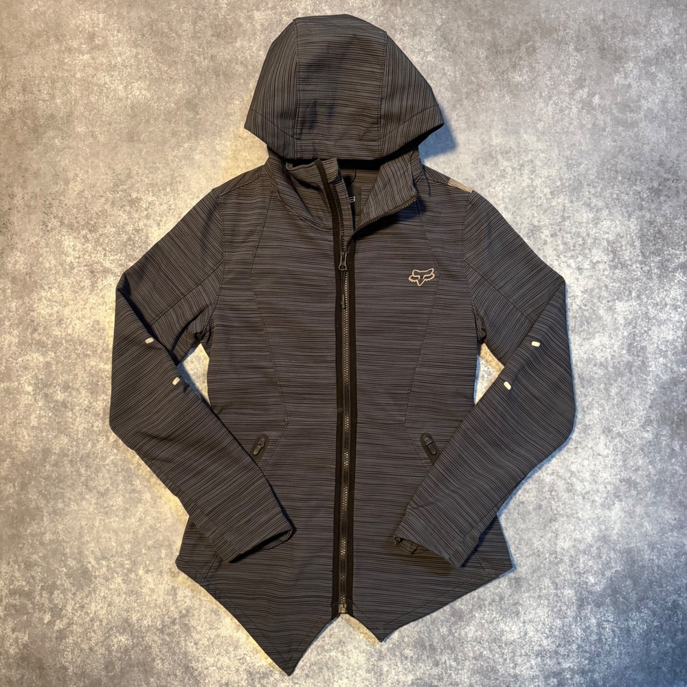 Fox Racing Womens Softshell Hailstorm Jacket Gray Blue Full‎ Zip Small Moto MTB
